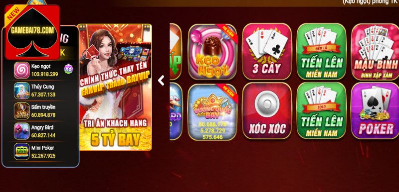 Các phần thưởng khuyến mãi hấp dẫn có trên cổng game bayvip vin 