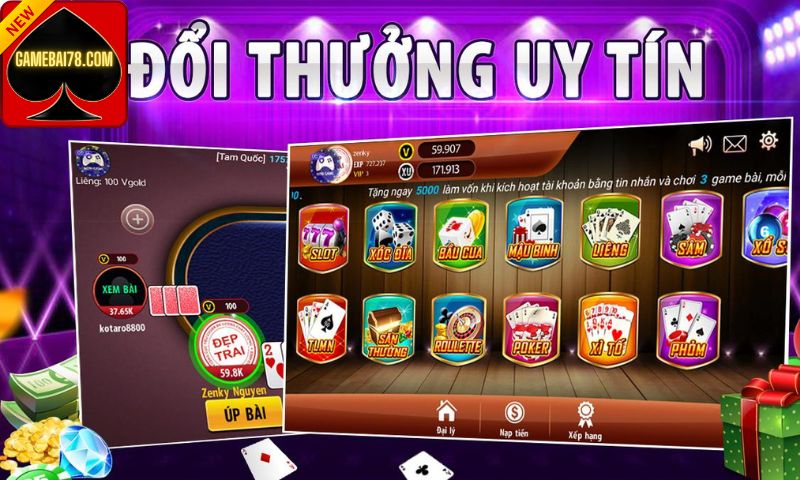 Game đổi thưởng tặng tiền khi đăng ký 2022 tại gamebai78.com ngay hôm nay