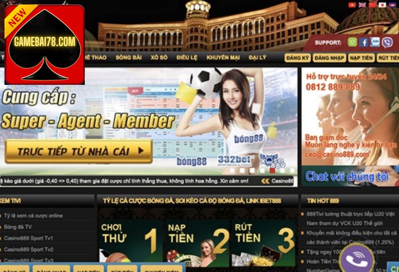 Giao diện trang web Casino889 thiết kế khoa học, dễ nhìn