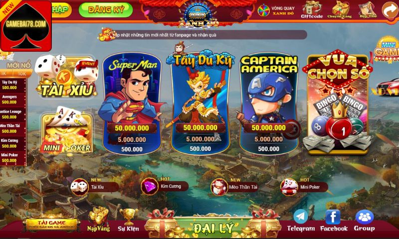 Một vài tính năng tiêu biểu có tại cổng game Xanh Đỏ Club