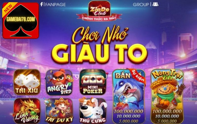 Nhiều trò chơi hấp dẫn tại cổng game Zindo Club