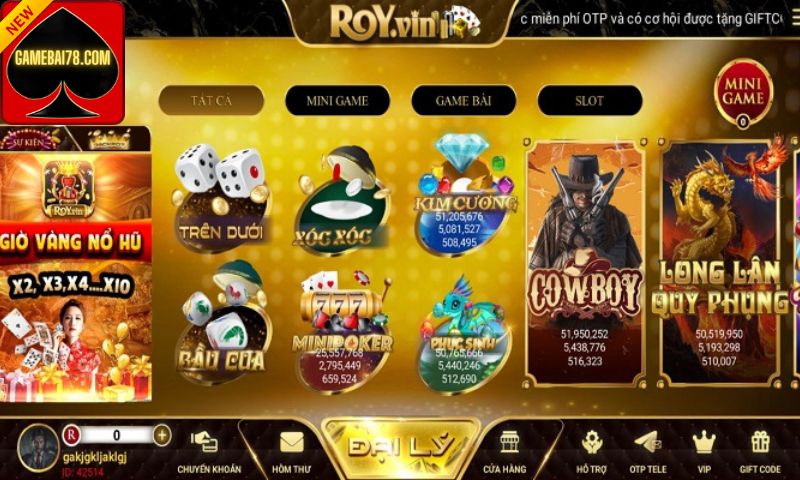 Những điều mới xuất hiện trong hệ thống game của Roy Vin Club là gì? 