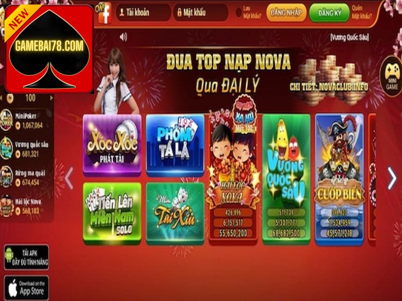 Novaclub sở hữu rất nhiều tựa game hấp dẫn