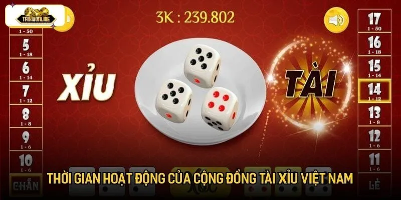Thời gian hoạt động của cộng đồng tài xỉu Việt Nam Thời gian hoạt động của cộng đồng tài xỉu Việt Nam